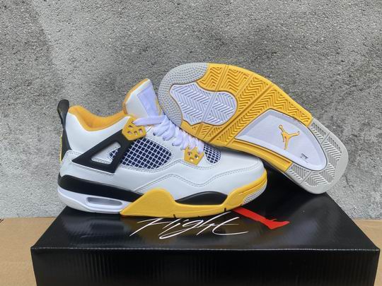 Air Jordan 4 Retro White Black Yellow Men's Women's Basketball Shoes AJ4-21 - Click Image to Close
